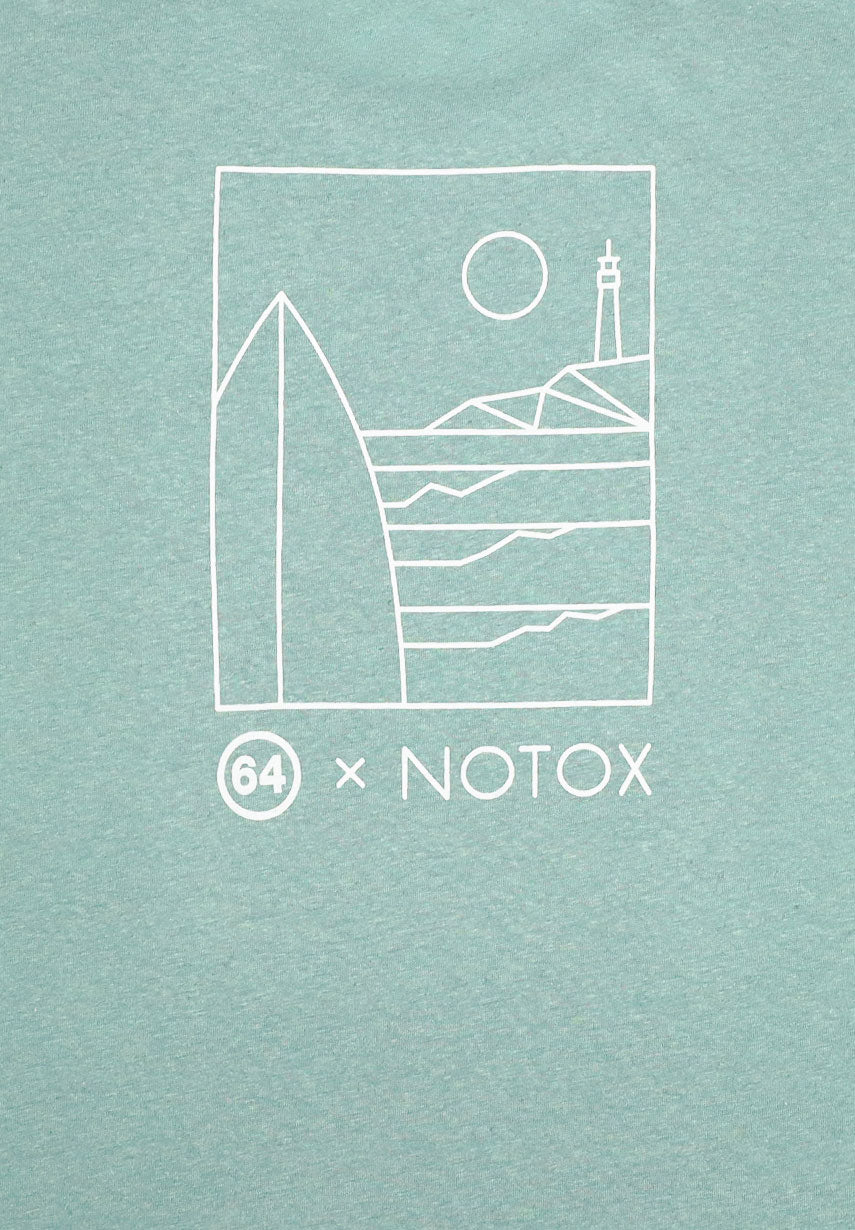 T Shirt 64 x NOTOX vert bondi- design graphique au dos