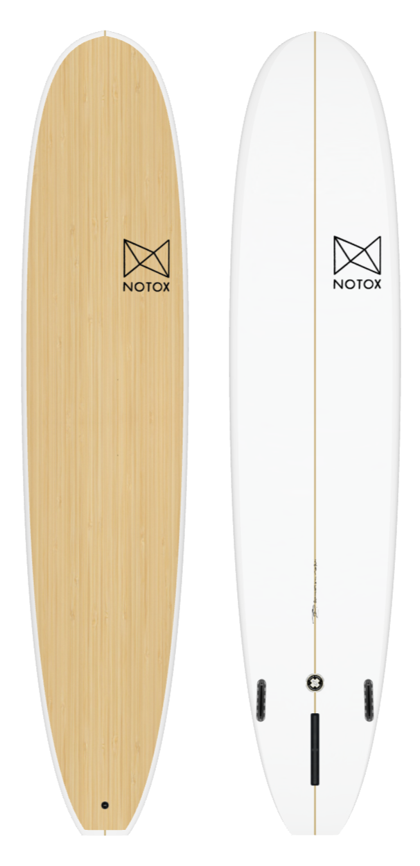 Planche de surf longboard Notox écologique en bambou greenflex modèle modern noseride