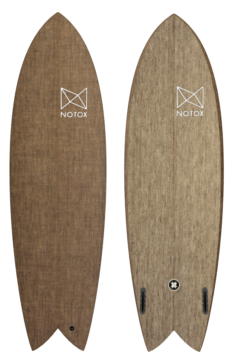 Planche de surf hybride Notox écologique en lin greenone modèle neotwin fish