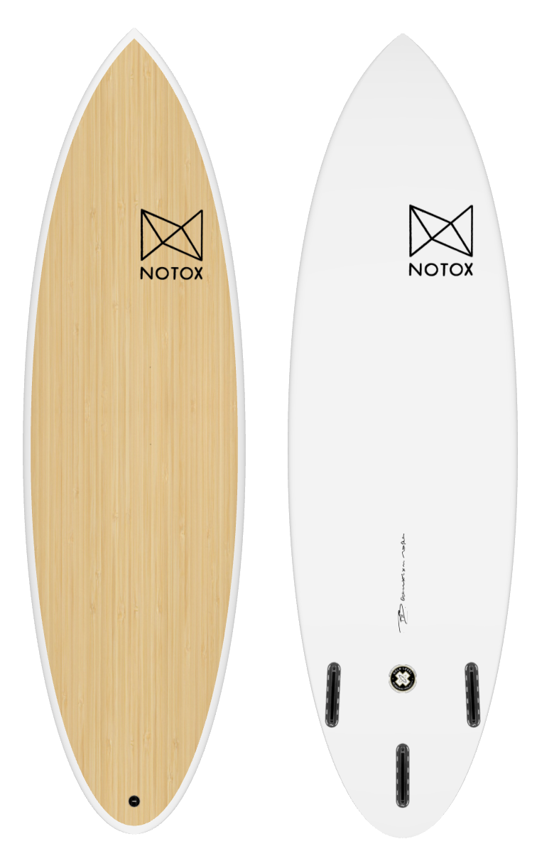 Planche de surf hybride Notox écologique en bambou greenflex modèle ripley
