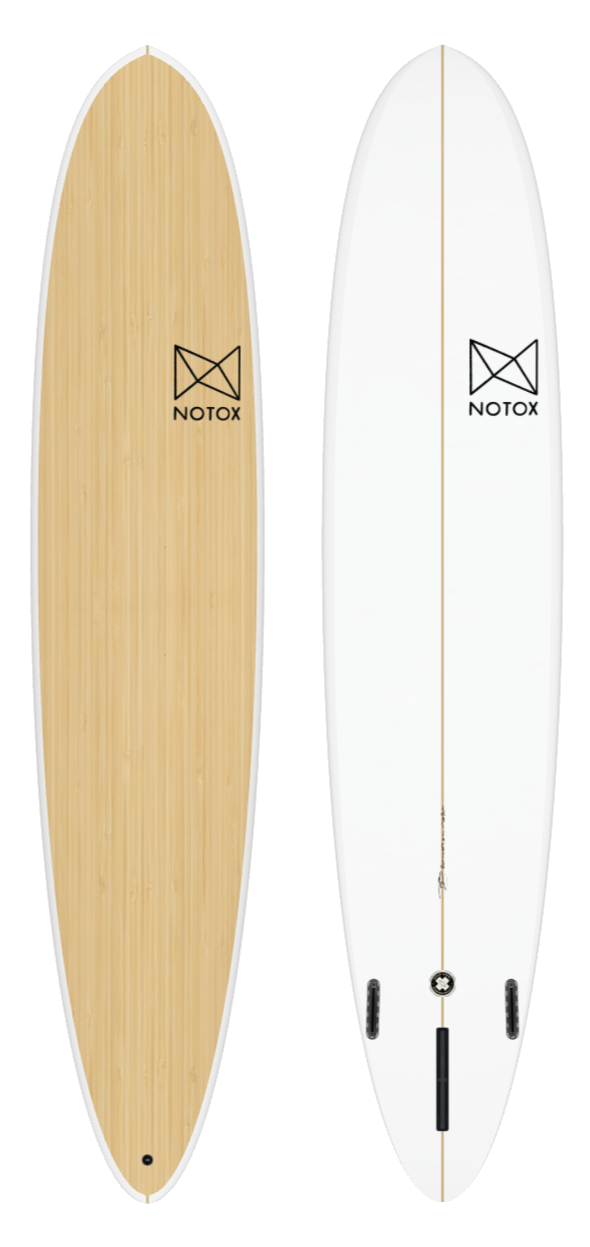 Planche de surf longboard grosses vagues Notox écologique en bambou greenflex modèle speed