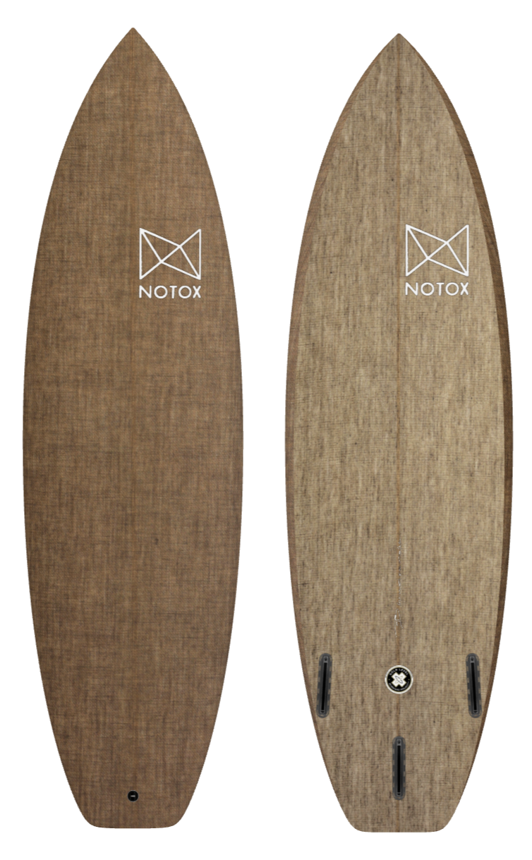 Planche de surf hybride Notox écologique  en lin greenone modèle Boulon