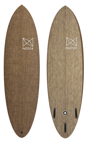 Planche de surf hybride Notox écologique  en lin greenone modèle Boumga