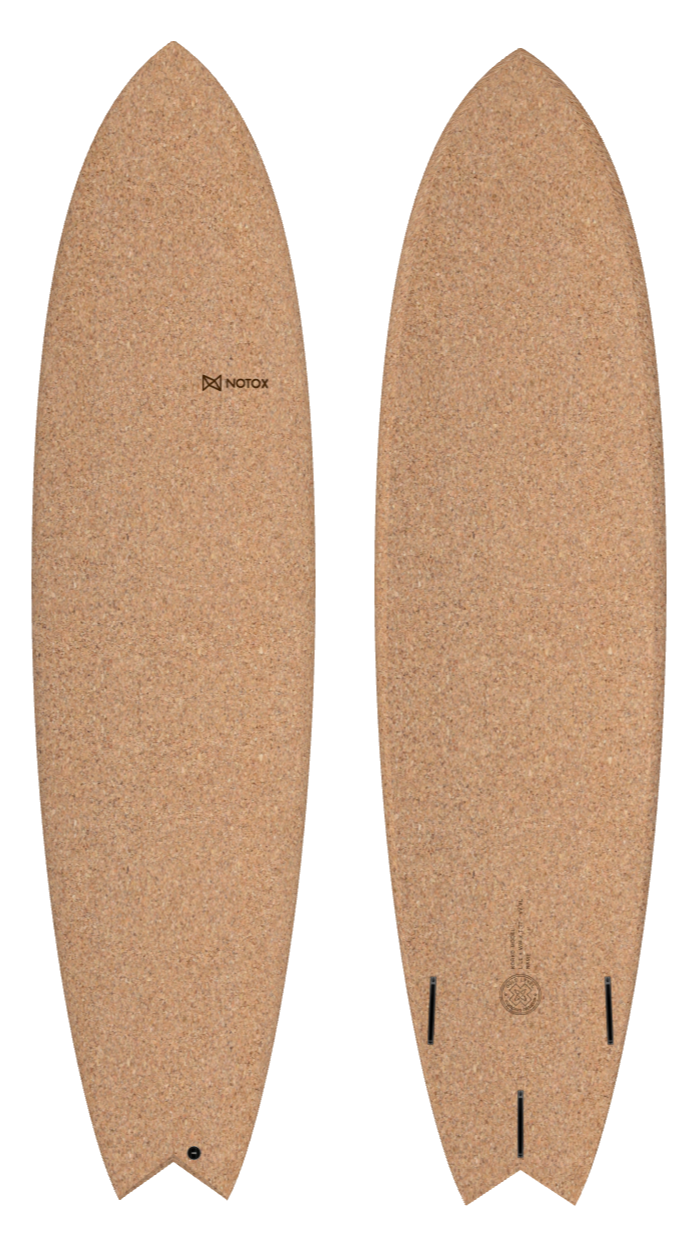 Planche de surf évolutive Notox écologique en liège korko modèle longfish