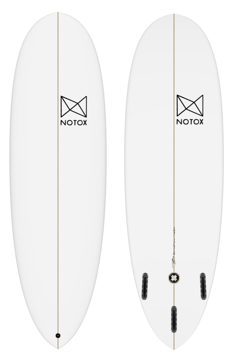 Eco-friendly Notox hybrid surfboard in recycled eps mini pinegg model