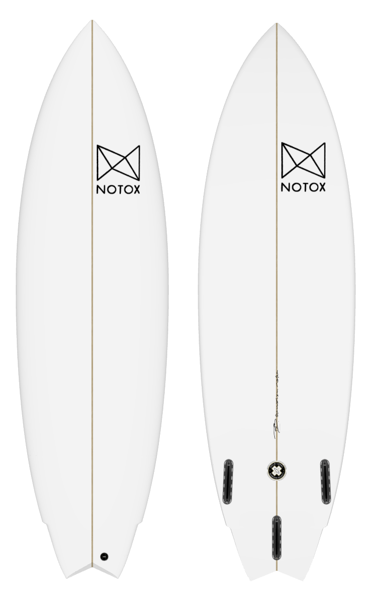 Eco-friendly Notox hybrid surfboard in recycled eps model modfish
