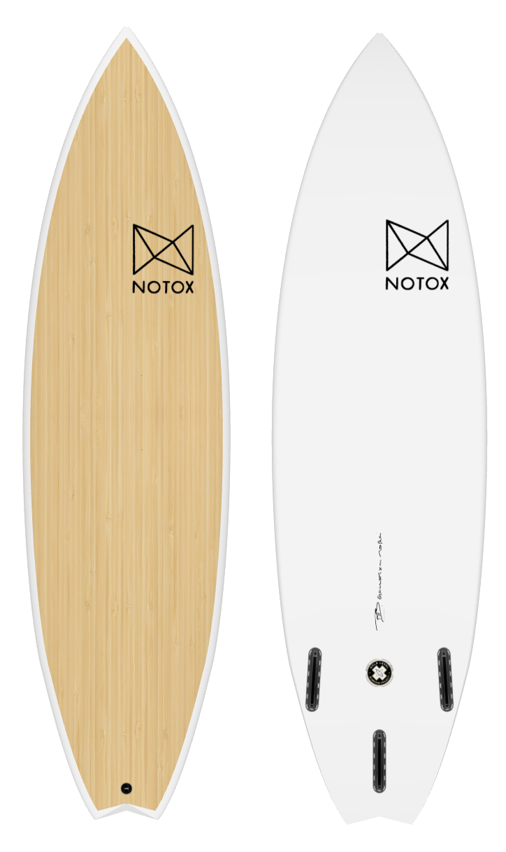 Planche de surf performance Notox écologique en bambou greenflex modèle Nshape