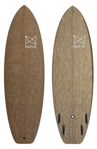 Planche de surf hybride Notox écologique en lin greenone modèle quadfish