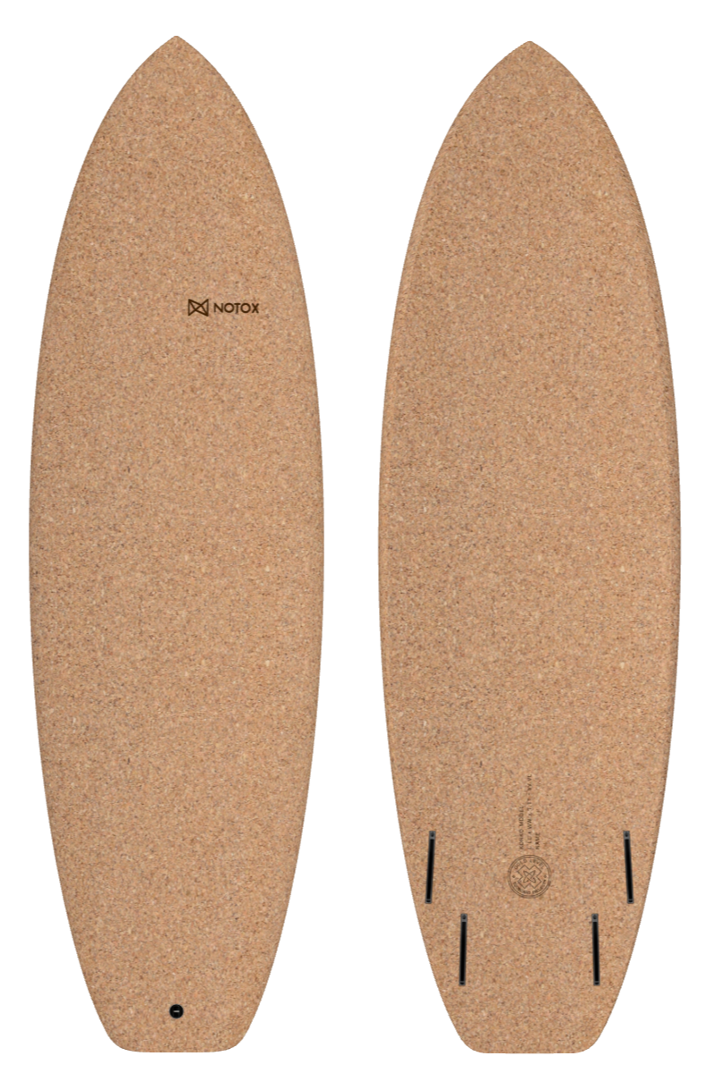 Planche de surf hybride Notox écologique en liège korko modèle quadfish