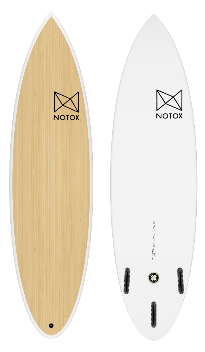 Planche de surf performance Notox écologique en bambou greenflex modèle Vampire